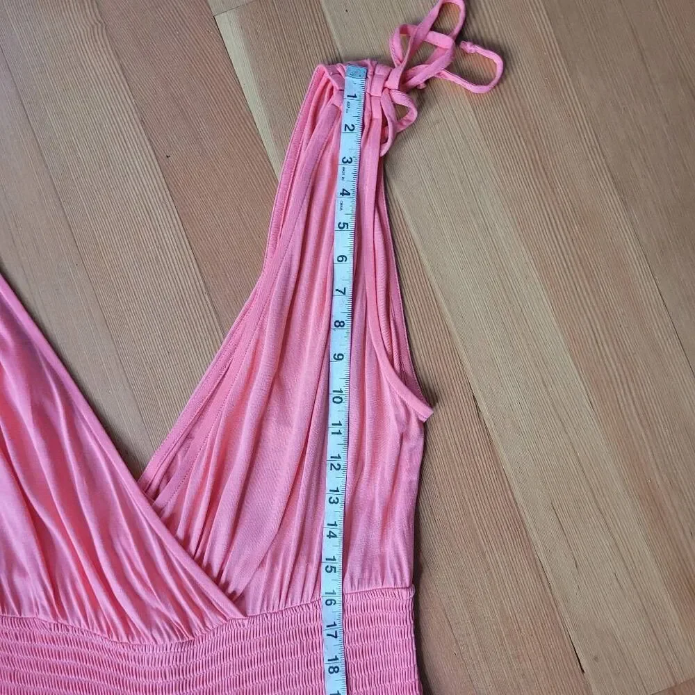 NWT lascana jumpsuit sleeveless wide leg salmon size 14 summer beachy‎